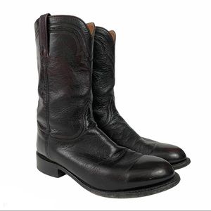 Lucchese Black Leather Men's Boots